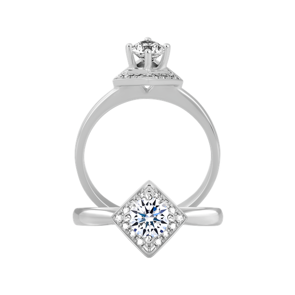 Nhẫn nữ kim cương tấm vàng 14K Primier 2C
