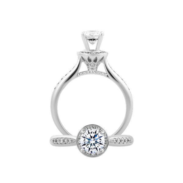 Nhẫn nữ kim cương 8 Hearts & Arrows vàng 14K Full of life H&A 3C GVRG0293175