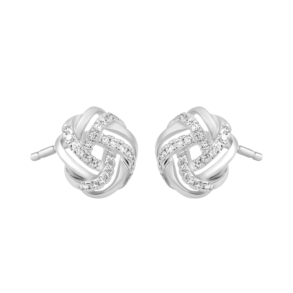 Hoa tai kim cương viên vàng 14K Dawny