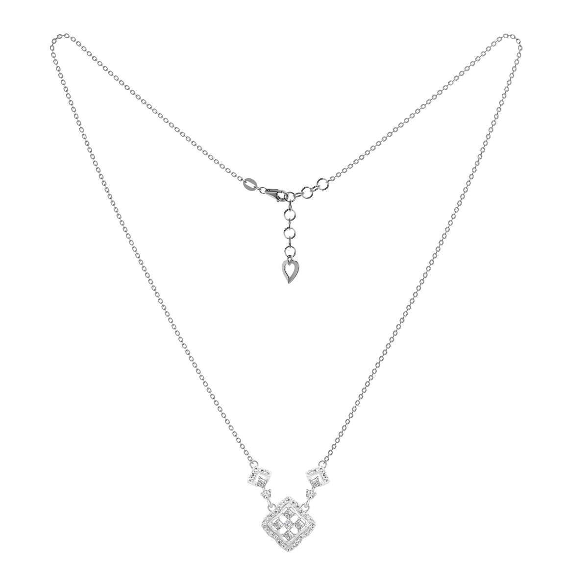 Dây liền mặt đính đá CZ vàng 18K Cheering