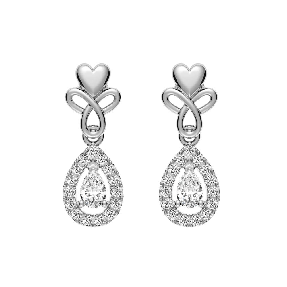 Hoa tai đính đá CZ vàng 10K Liking V2