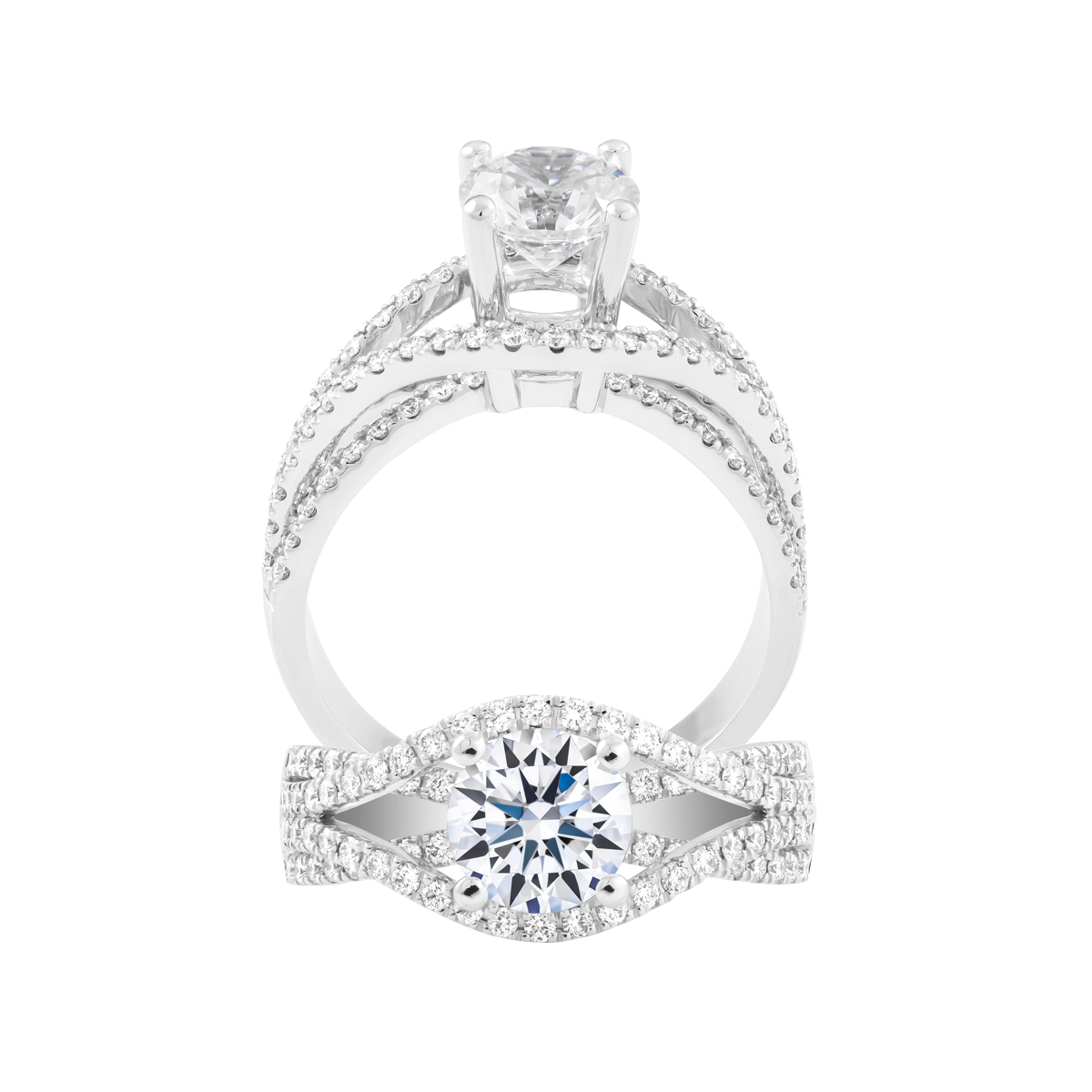 Nhẫn nữ kim cương tấm vàng 14K Evian 5C GVRG0240072