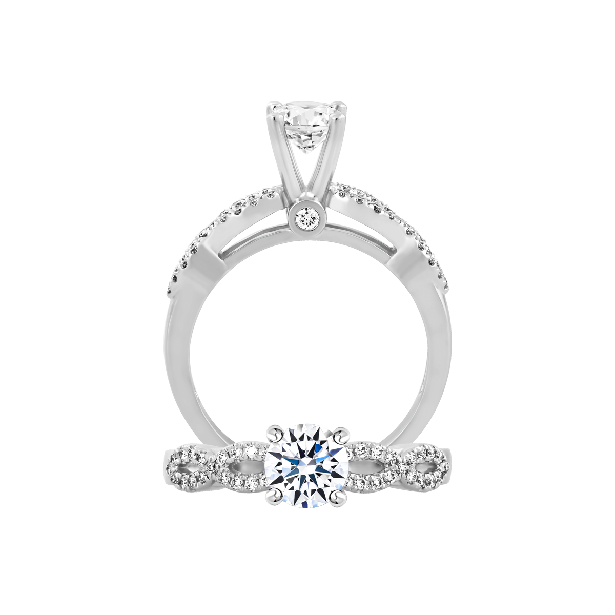 Nhẫn nữ kim cương tấm vàng 14K Elated 5C