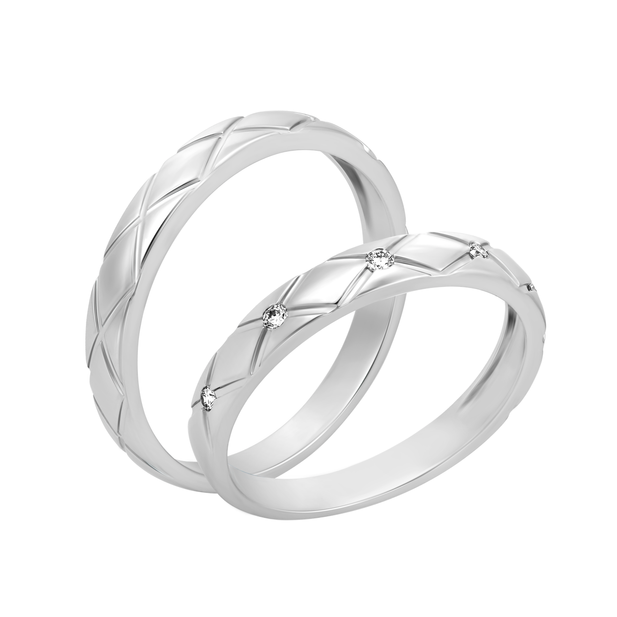 Nhẫn cưới nữ kim cương viên vàng 14K Maty F