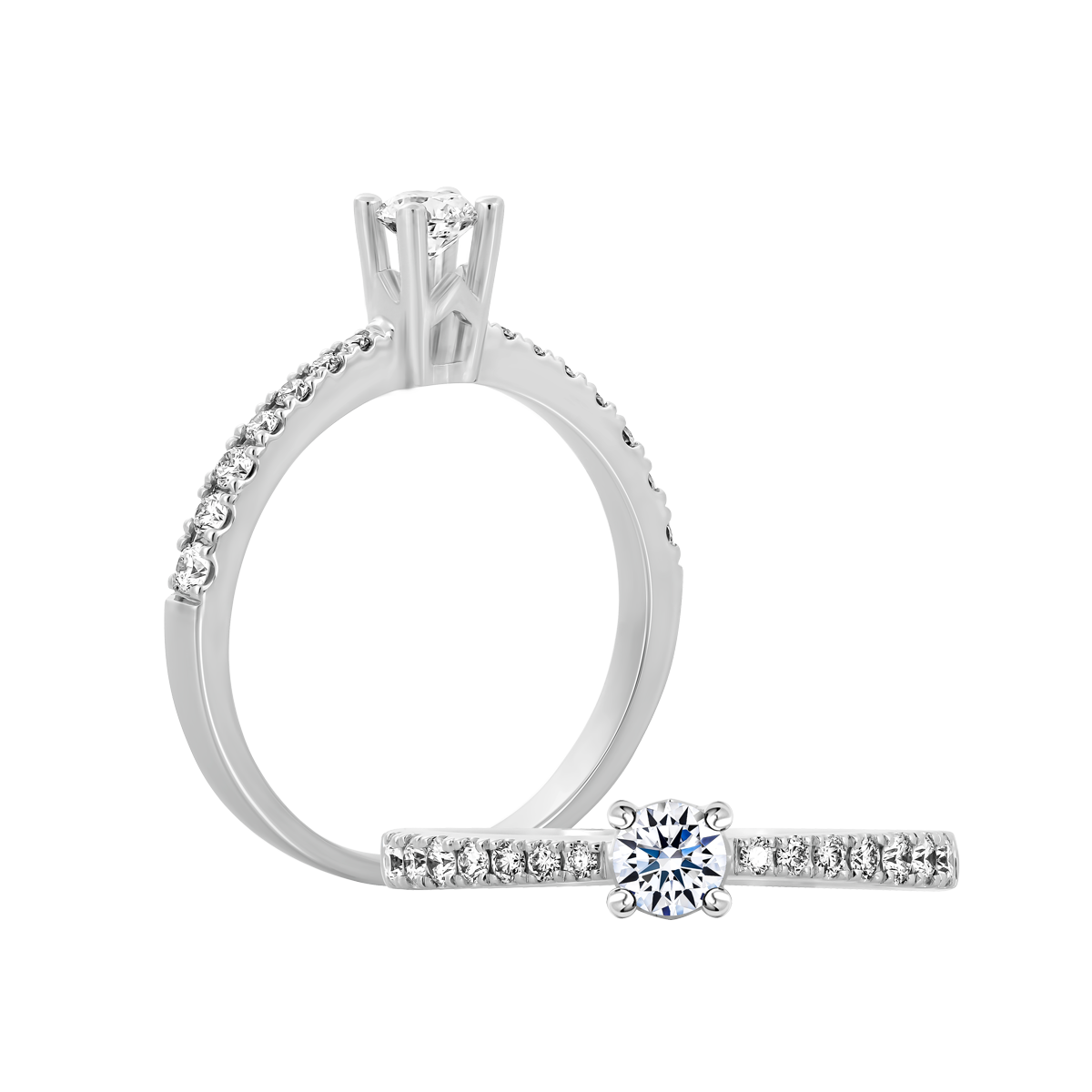 Nhẫn nữ kim cương viên vàng 14K Seatiment RD 2C