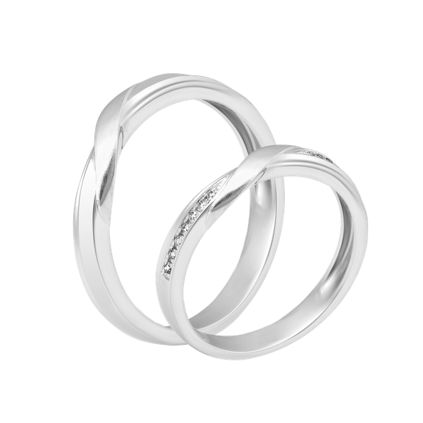 Nhẫn cưới nữ kim cương viên vàng 14K Continually F