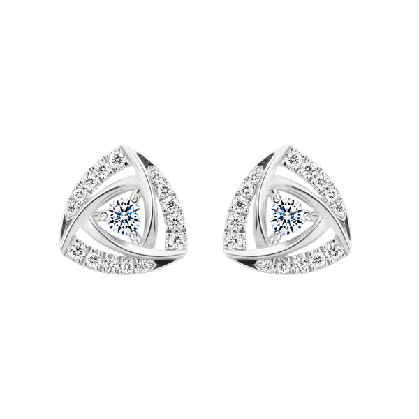 Hoa tai kim cương viên vàng 14K Vintaging