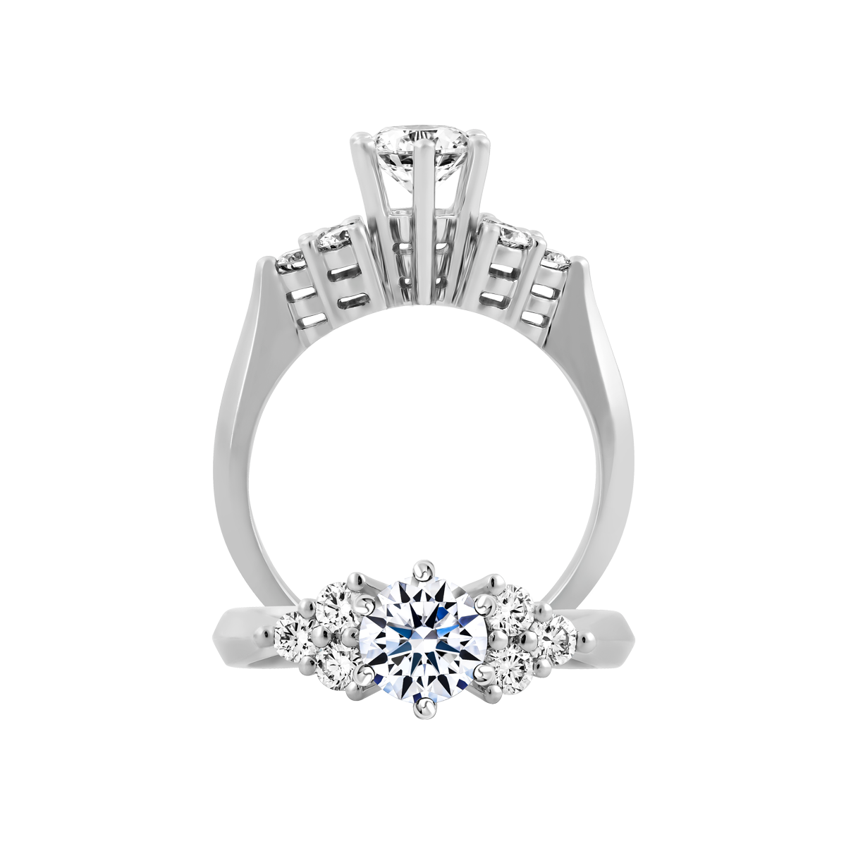 Nhẫn nữ kim cương tấm vàng 14K Cresta 5C GVRG0248220