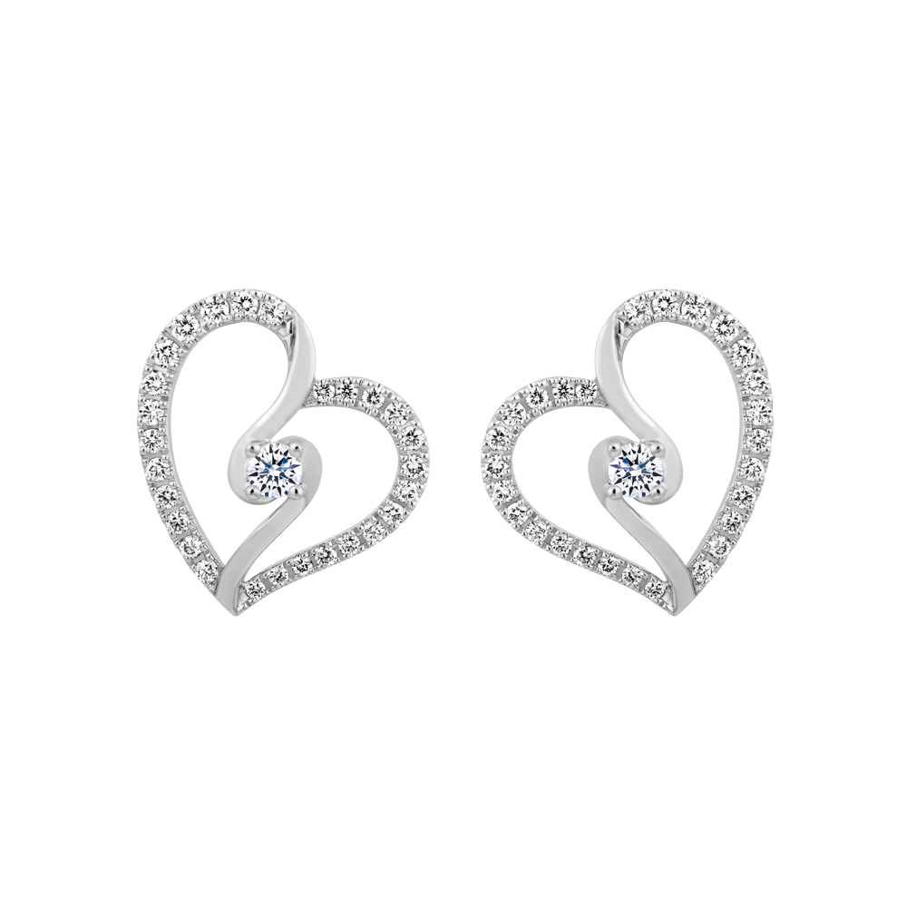 Hoa tai kim cương vàng 14K Amour 5p