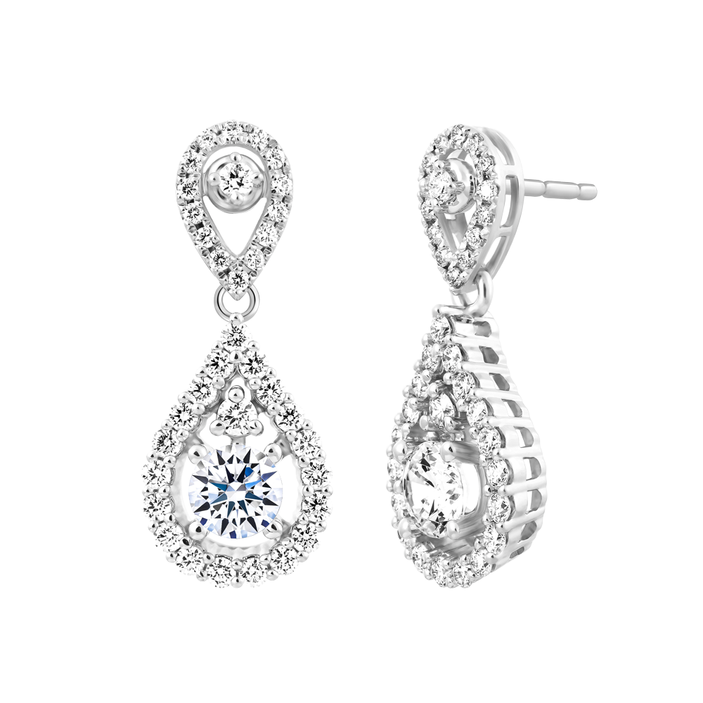 Hoa tai kim cương tấm vàng 14K Gleaming 3C