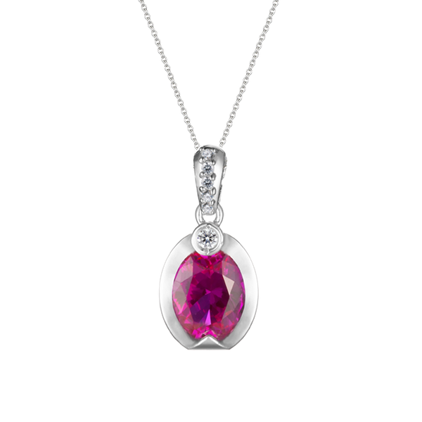 Mặt đính đá màu Ruby vàng 10K Lusita S.Rub