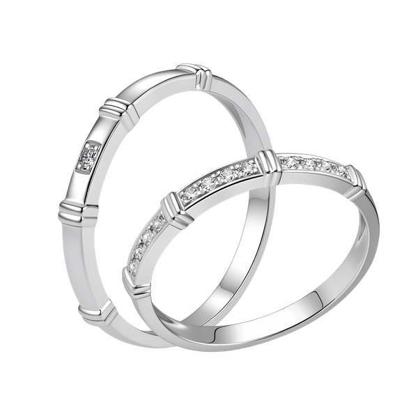 Nhẫn cưới nữ kim cương viên vàng 14K Blissfully F