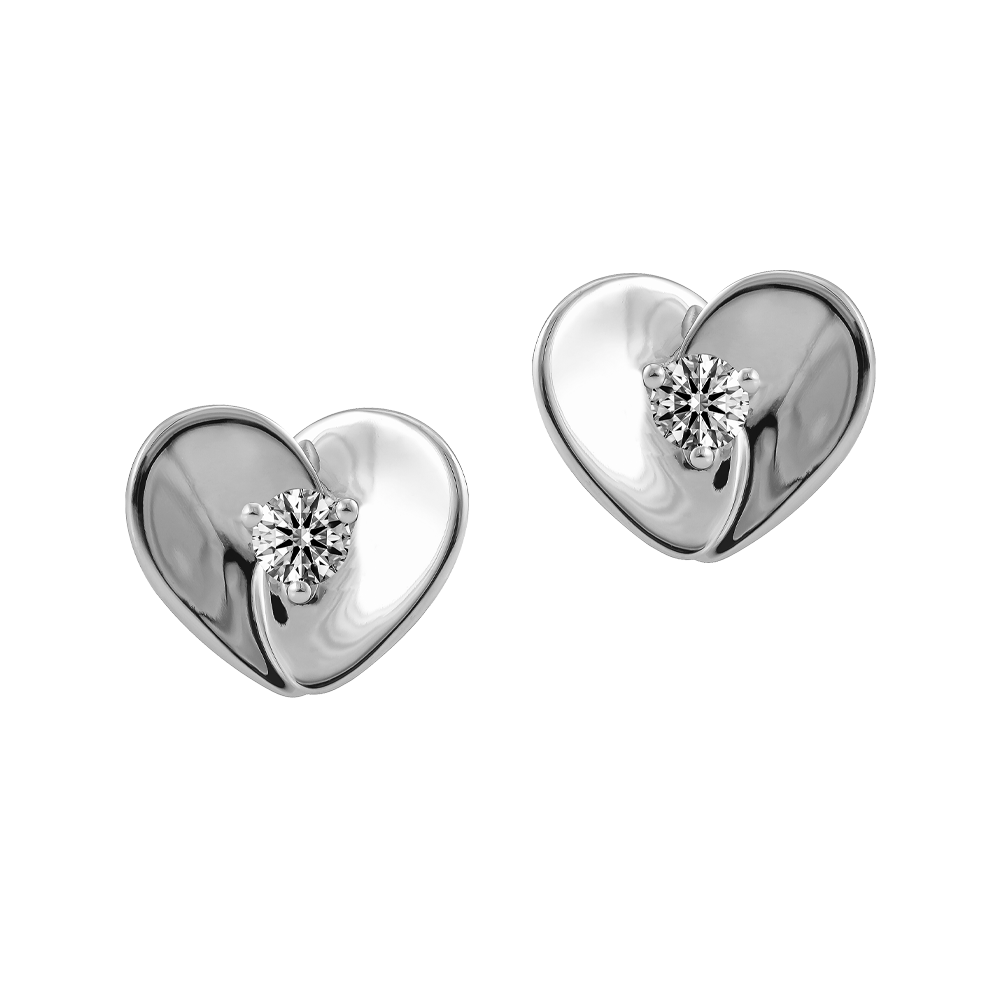 Hoa tai kim cương vàng 14K Loving Heart 5p