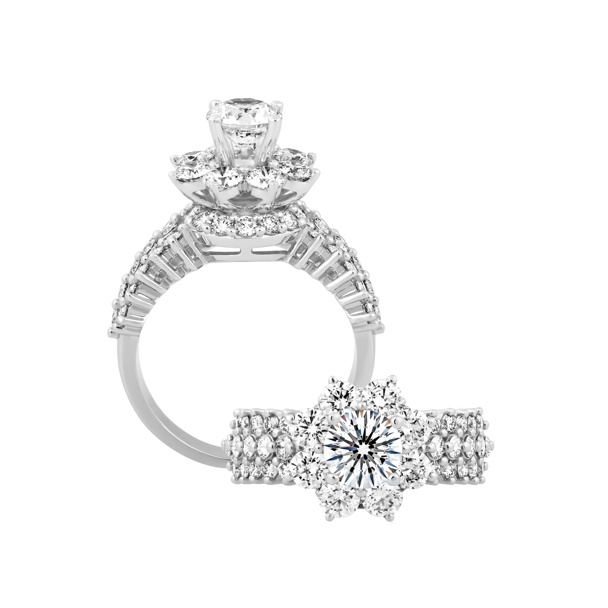 Ổ nhẫn nữ kim cương tấm vàng 14K Bellamy N 1CT