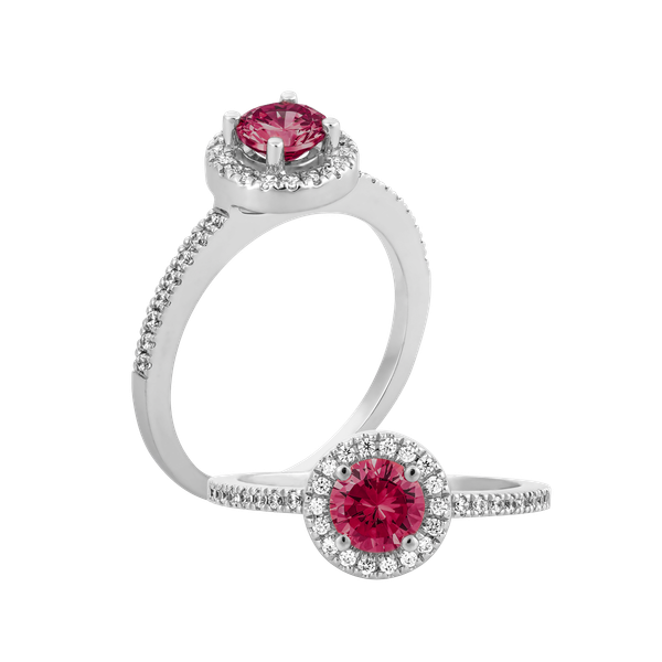 Nhẫn nữ đính đá màu Ruby vàng 10K Waddle N5C S.RUB