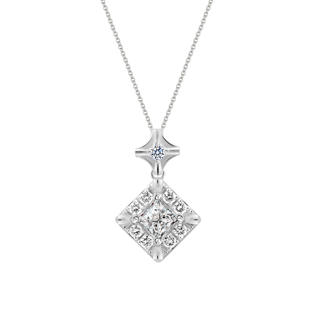 Mặt đính đá CZ vàng 14K Glancing PR 2C