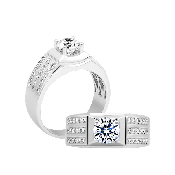 Nhẫn nam kim cương tấm vàng 14K Averon 1CT W