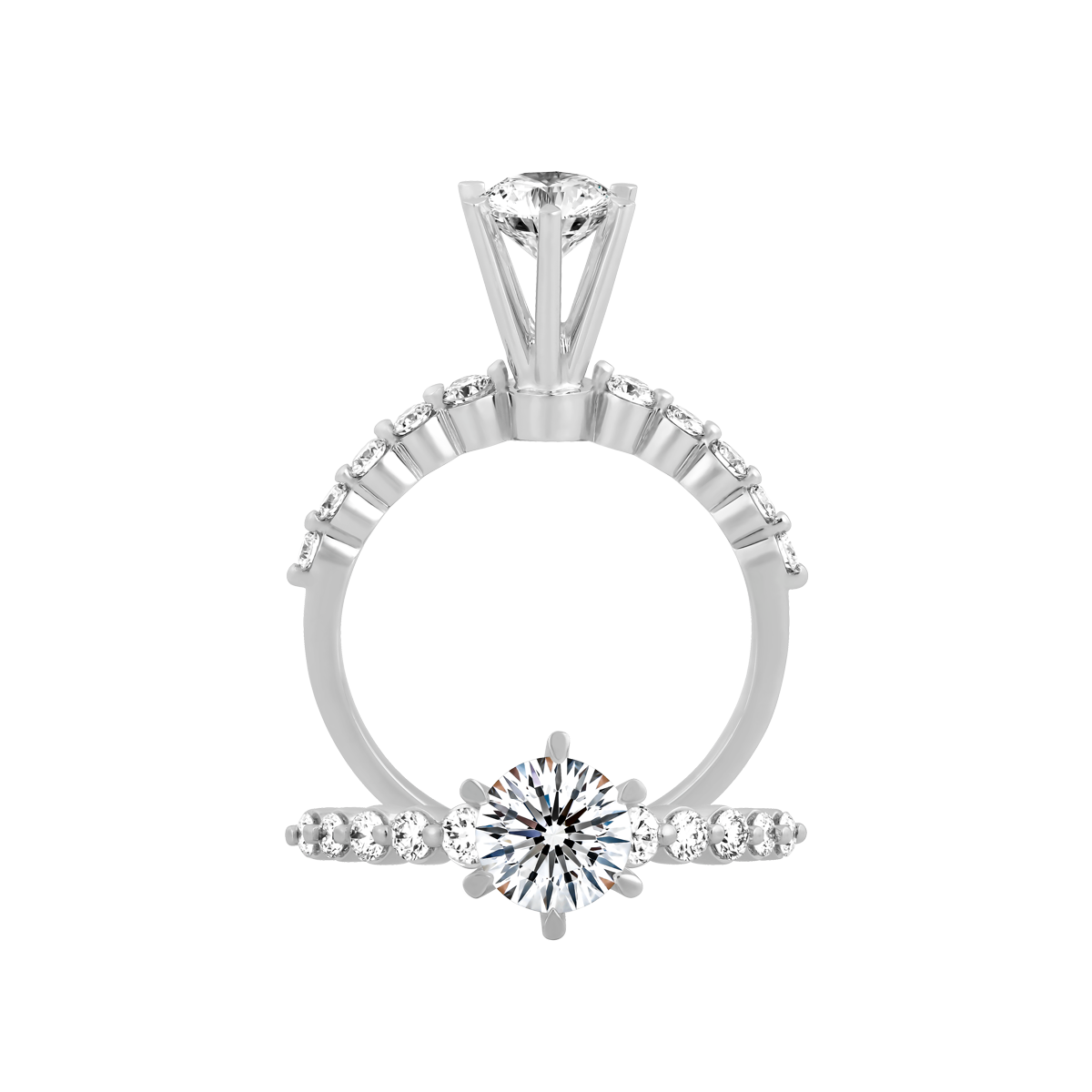 Ổ nhẫn nữ kim cương tấm vàng 14K Galina 3C
