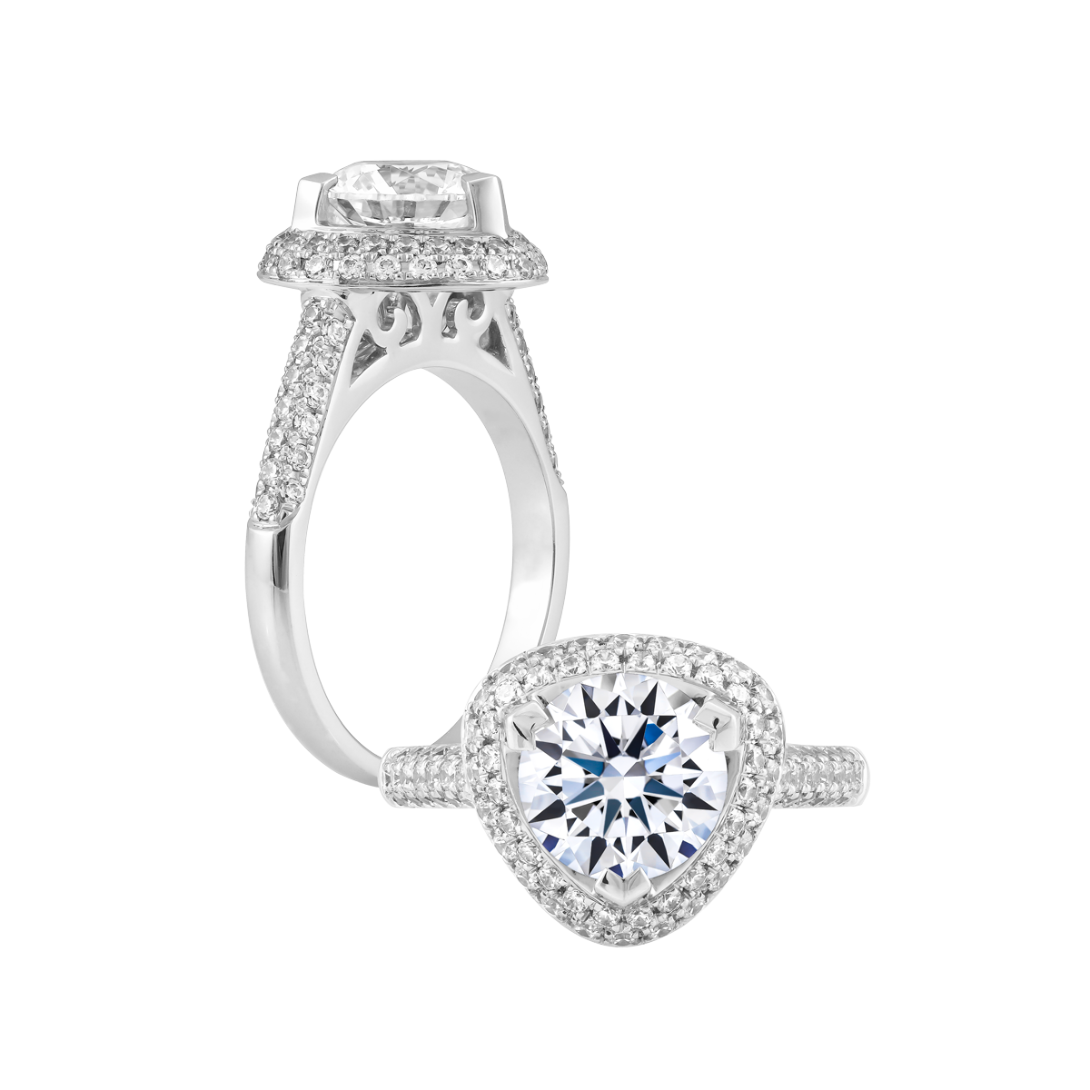 Nhẫn nữ kim cương tấm vàng 14K Vitality 2CT