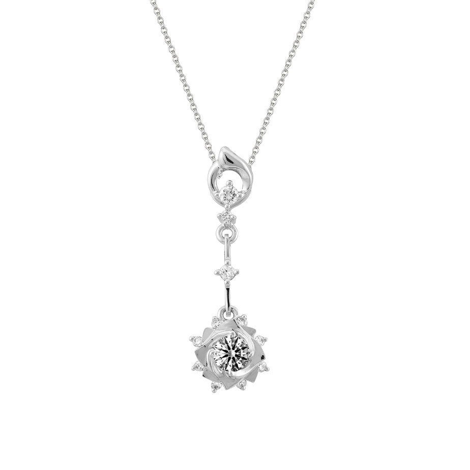 Mặt kim cương tấm vàng 14K Jasmine 2C GVPD0057608