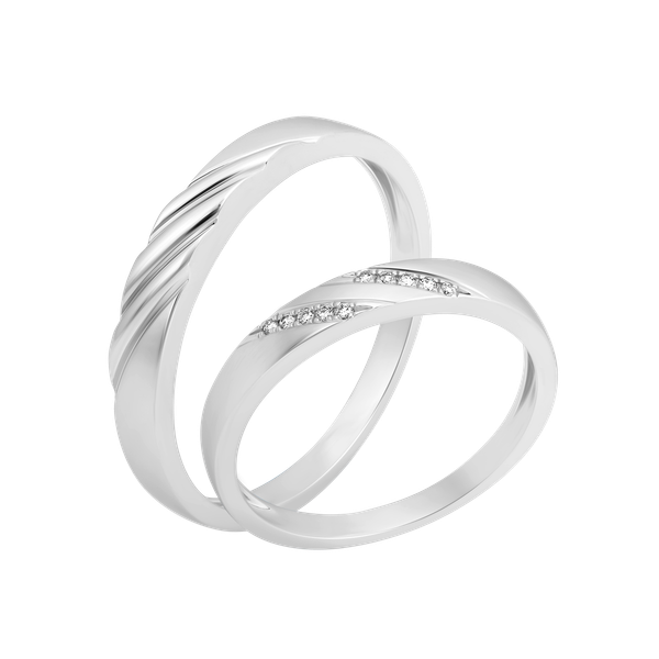 Nhẫn cưới nữ kim cương viên vàng 14K Terrific F