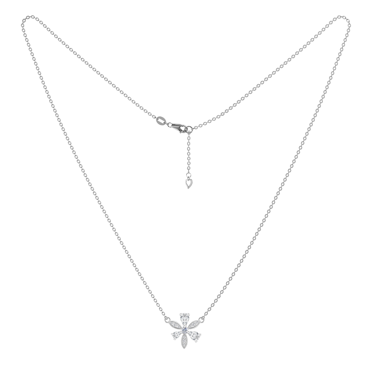 Dây liền mặt đính đá CZ vàng 14K Evaria