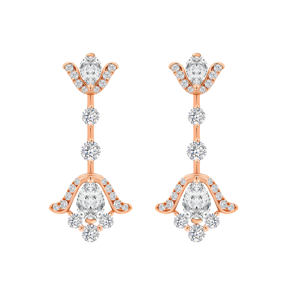 Hoa tai kim cương viên vàng 18K Jena A049 TD