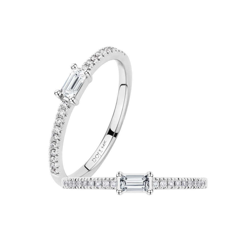 Nhẫn nữ kim cương viên vàng 14K Jena A497 TD