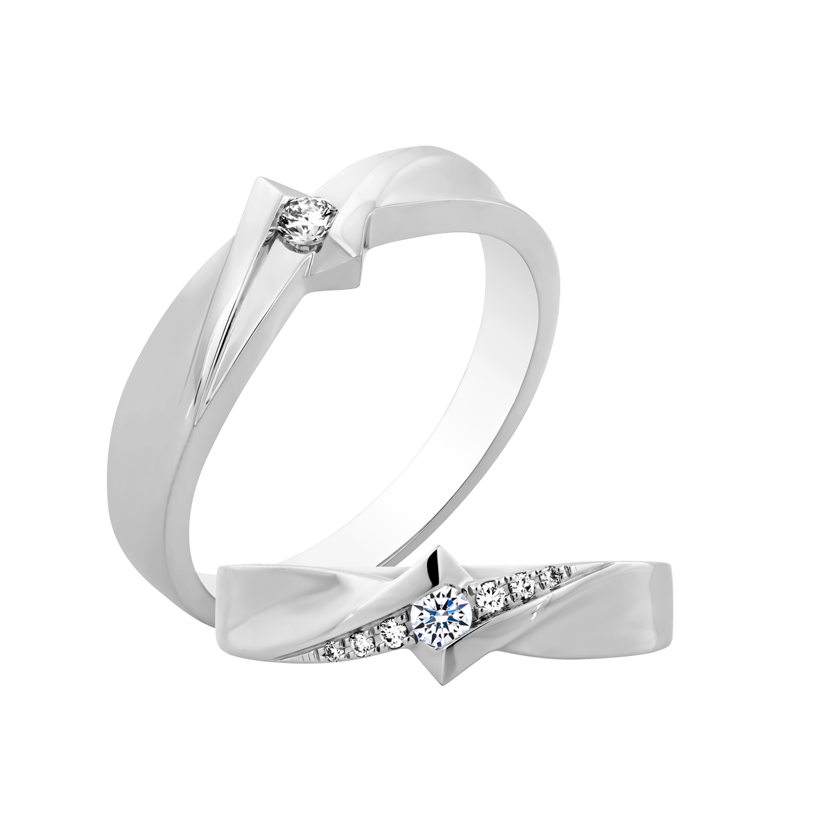 Nhẫn cưới nữ kim cương vàng 14K Luminous N5p F