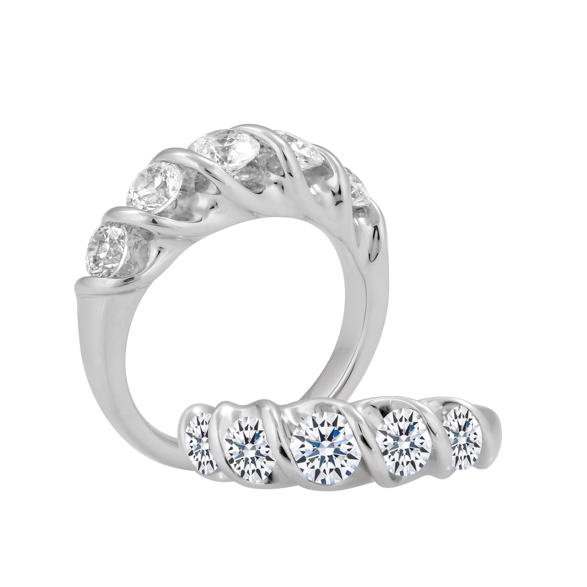 Nhẫn nữ đính đá CZ vàng 18K Twist 5C