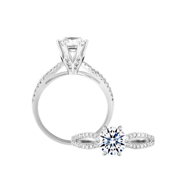 Ổ nhẫn nữ kim cương tấm vàng 14K Glowing 1CT