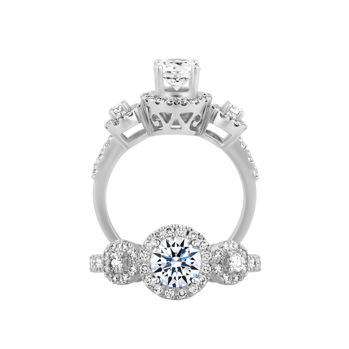 Nhẫn nữ kim cương tấm vàng 14K Quietly N 1CT