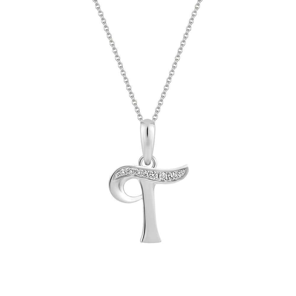 Mặt kim cương viên vàng 14K Letter T