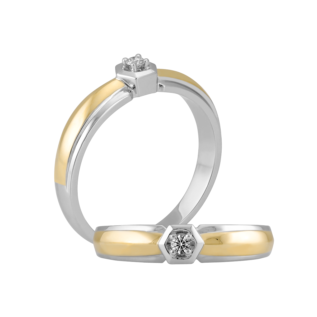 Nhẫn cưới nam kim cương viên vàng 14K Tristina M