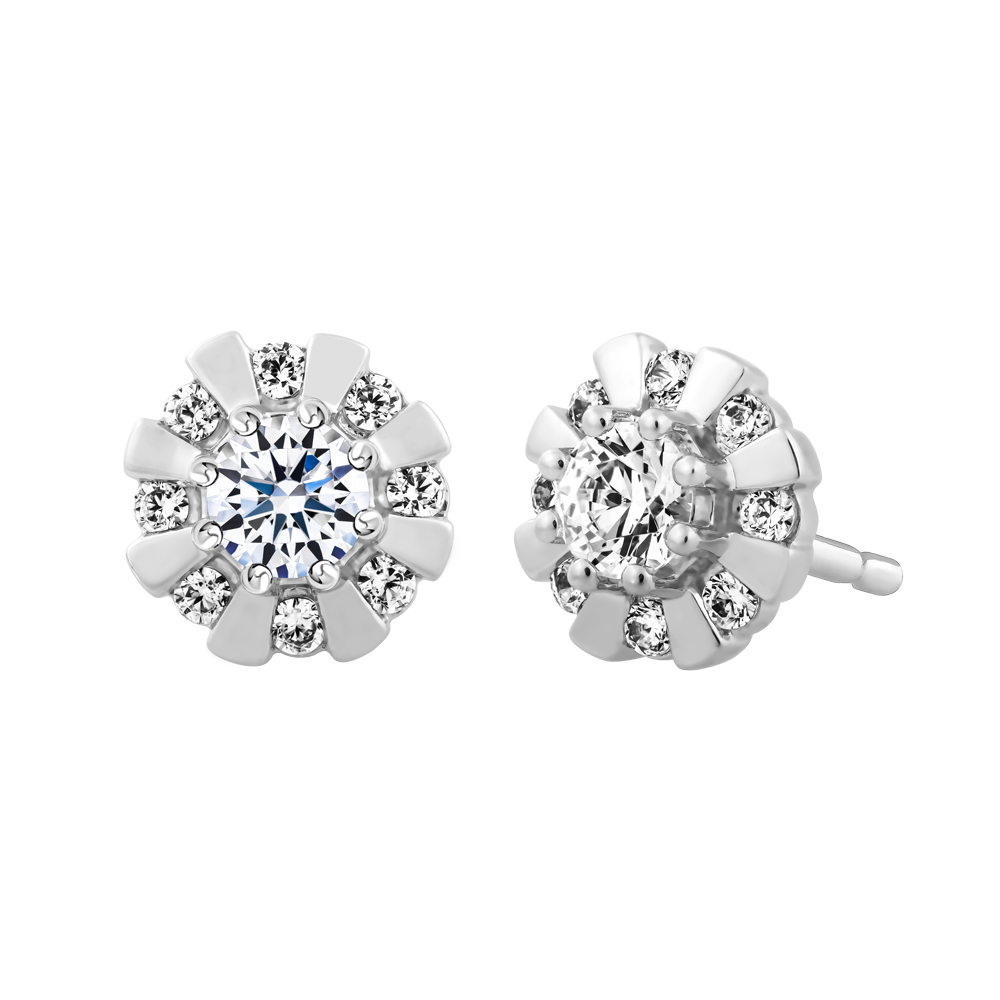 Hoa tai kim cương tấm vàng 14K Mushy N 2C