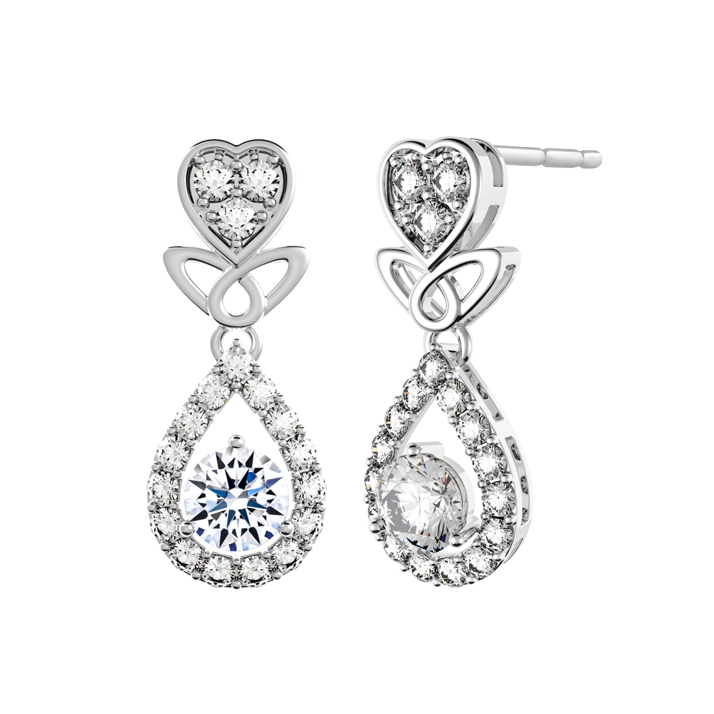 Hoa tai đính đá CZ vàng 18K Liking 2C