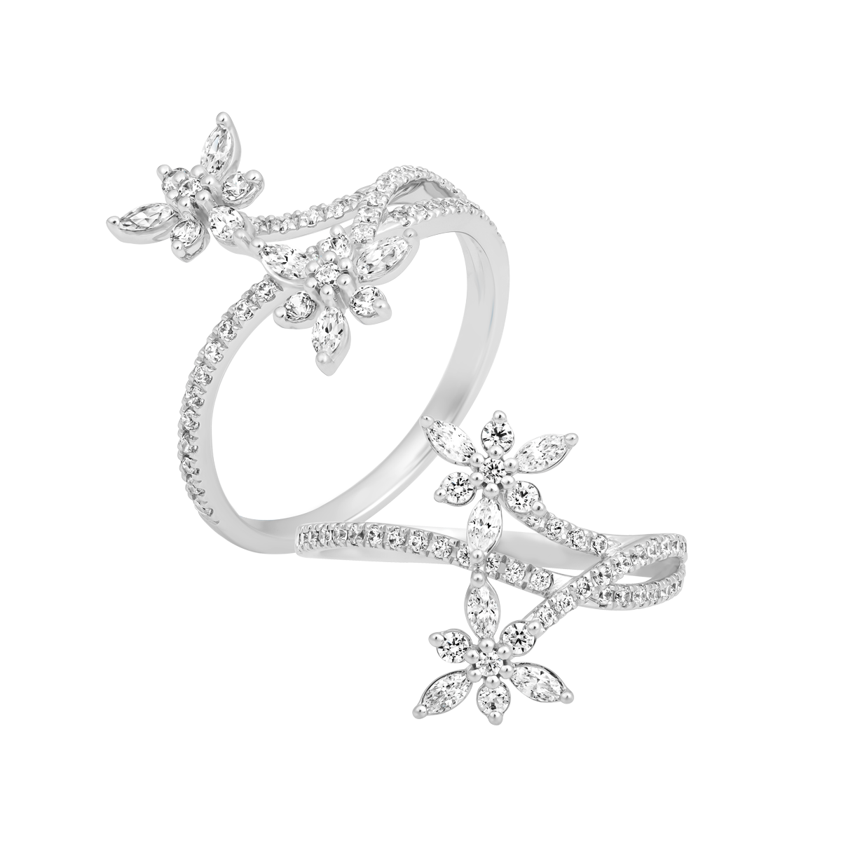 Nhẫn nữ đính đá CZ vàng 18K Leafly