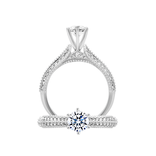 Nhẫn nữ kim cương tấm vàng 14K Carbonate 3C