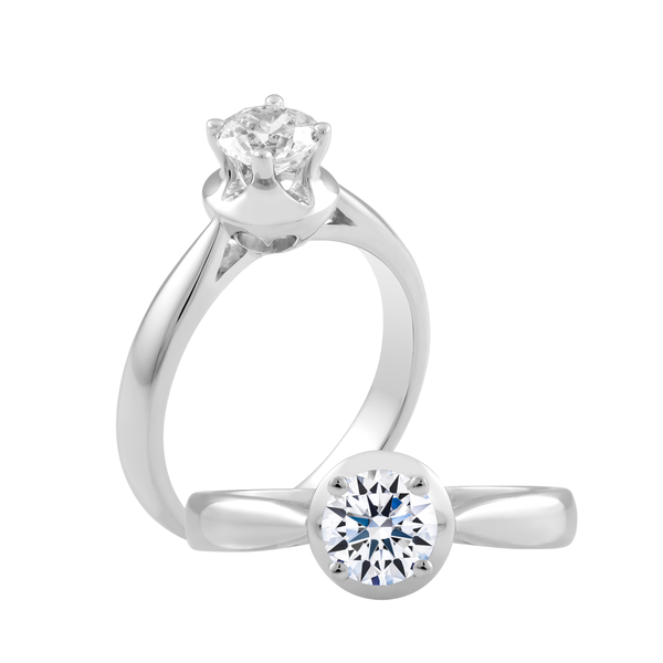 Ổ nhẫn nữ đính đá CZ vàng 14K Volleta 5C