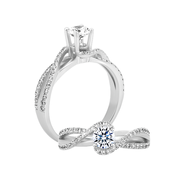 Ổ nhẫn nữ kim cương tấm vàng 14K Carissa 3C