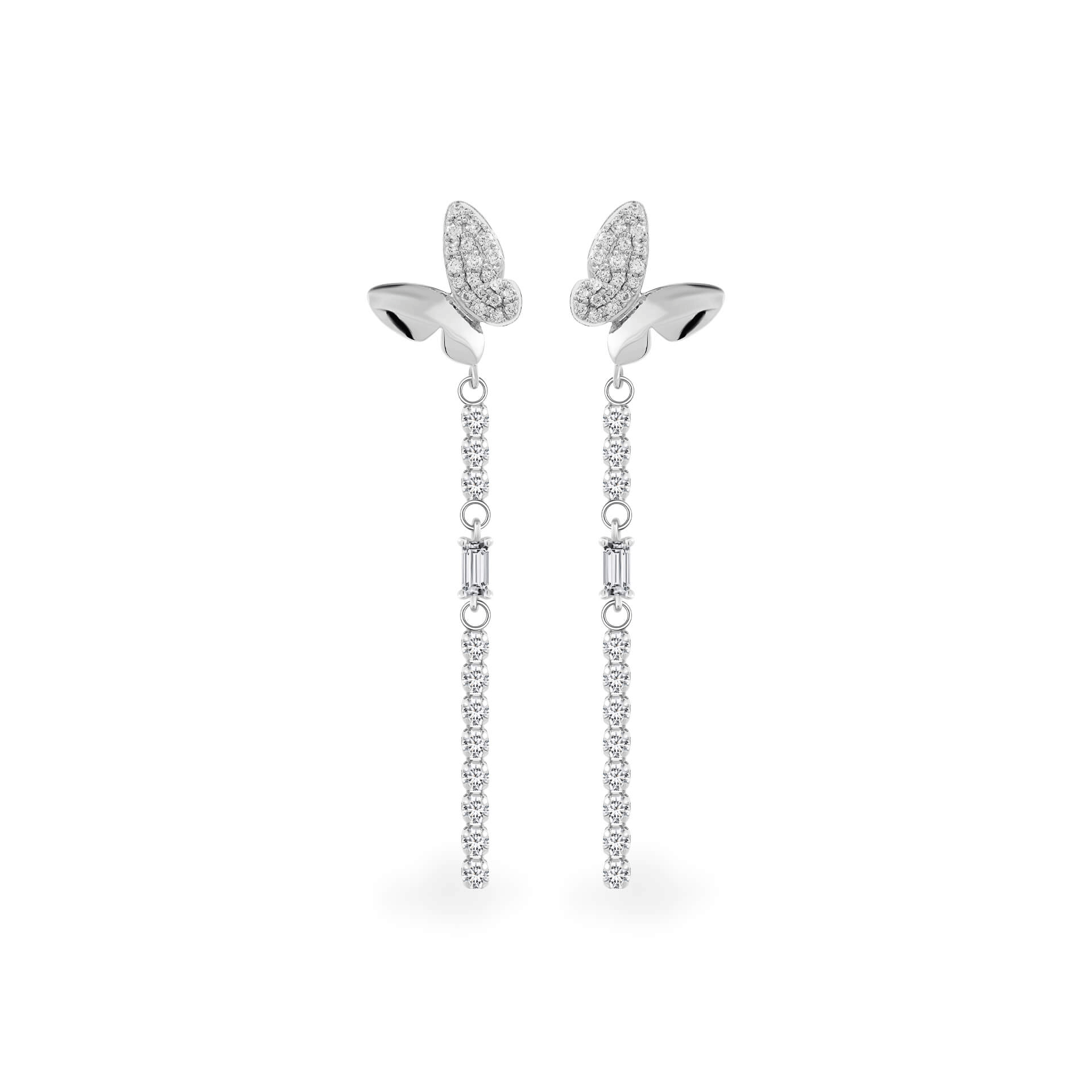 Hoa tai kim cương viên vàng 14K Jena A262 TD