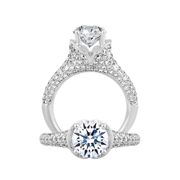 Ổ nhẫn nữ kim cương tấm vàng 14K Duke 1.5CT
