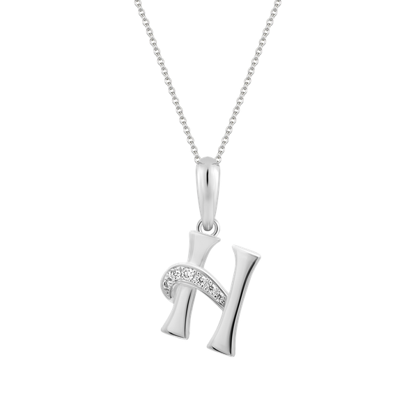 Mặt kim cương viên vàng 14K Letter H