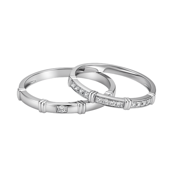 Nhẫn cưới nữ kim cương viên vàng 14K Blissfully F