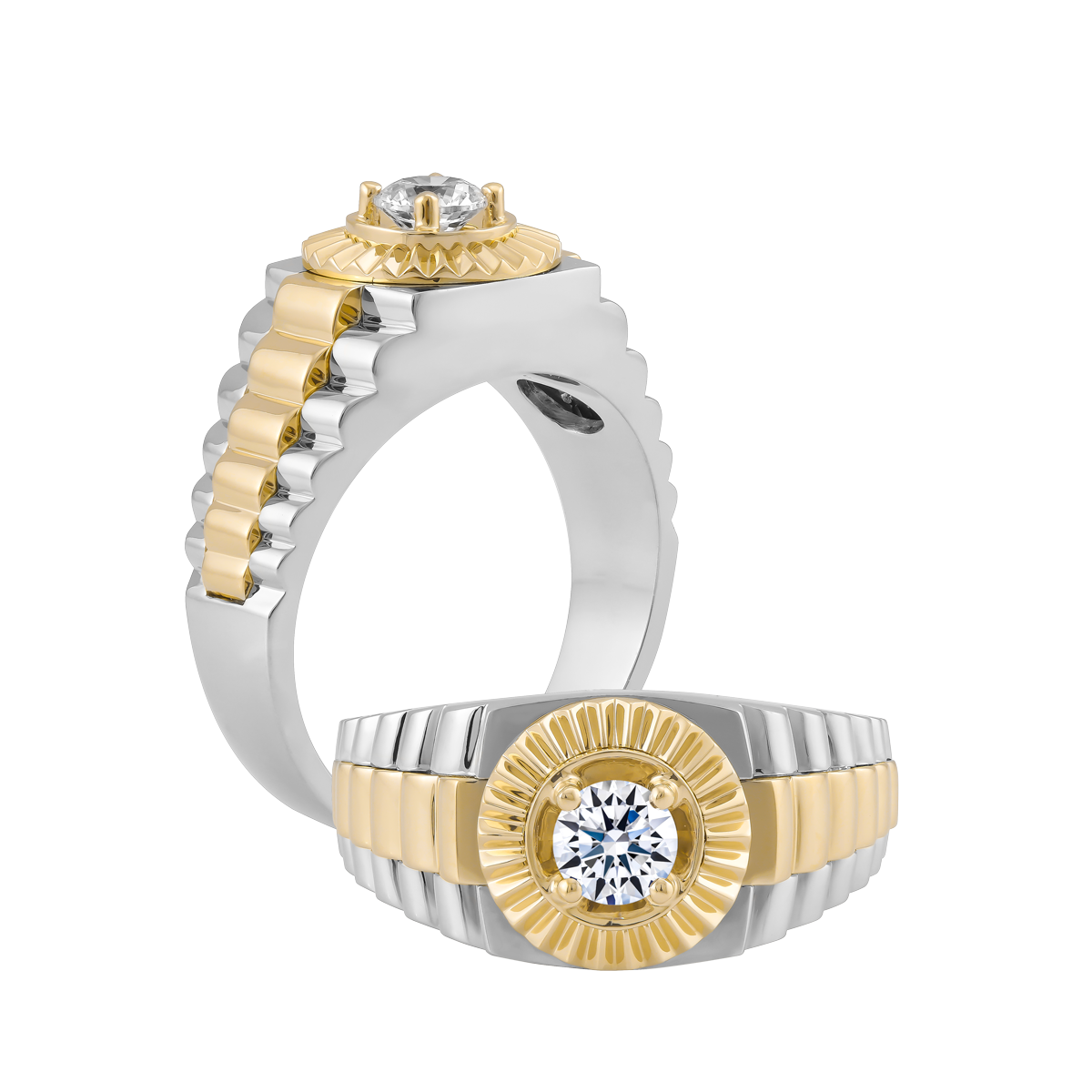 Nhẫn nam đính đá CZ vàng 14K Classic 3C WY