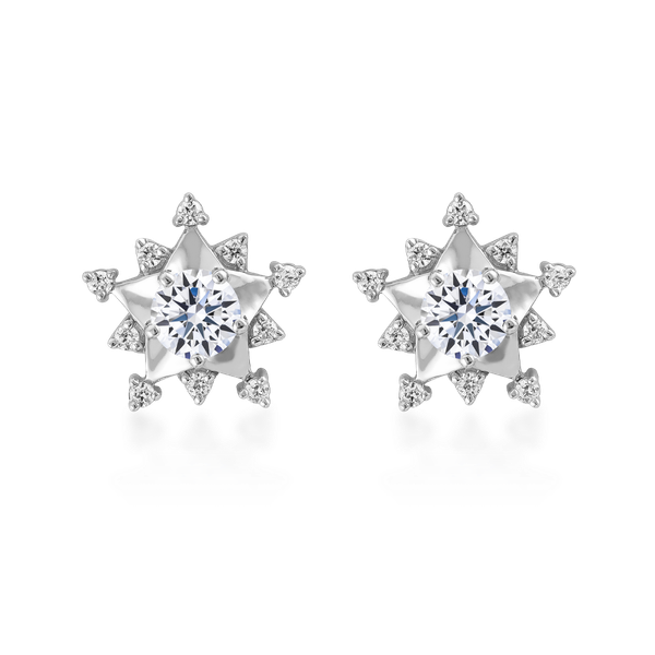 Hoa tai đính đá CZ vàng 14K Exquisite S 2C