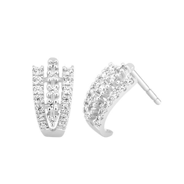 Hoa tai đính đá CZ vàng 14K Jaka