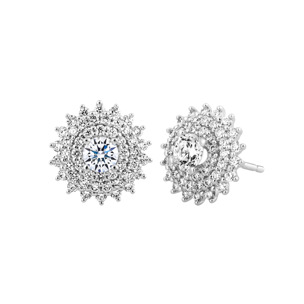 Hoa tai kim cương tấm vàng 14K Camomia 2C