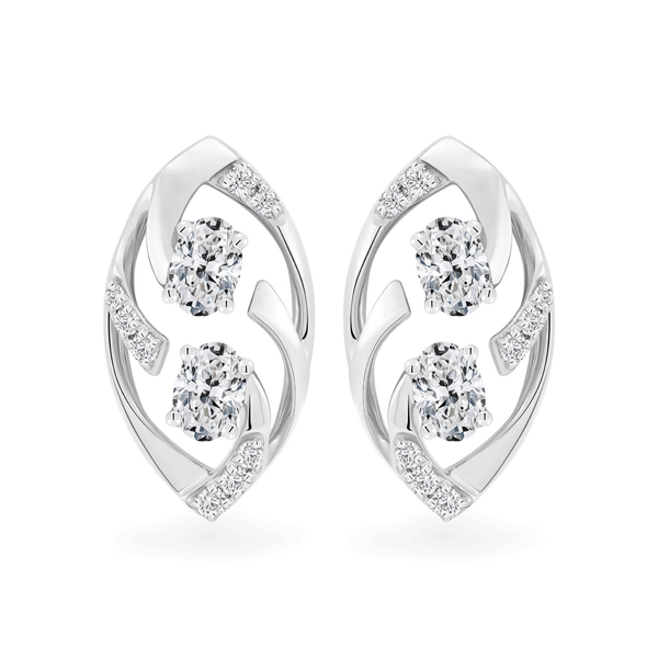 Hoa tai kim cương viên vàng 14K Jena A096 TD