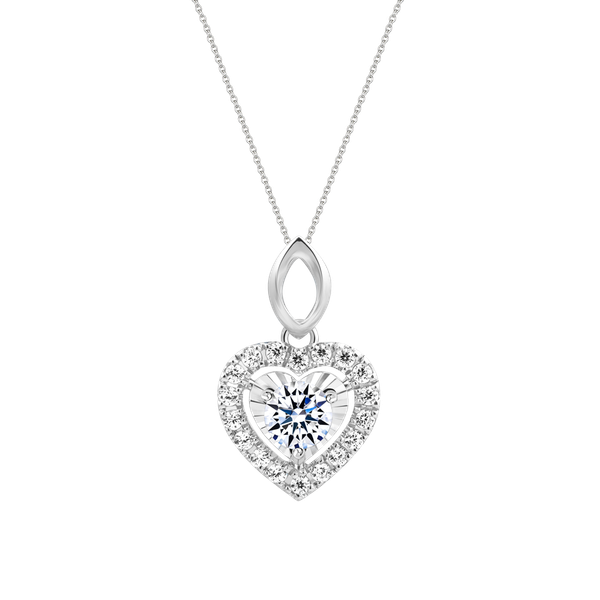 Mặt đính đá CZ vàng 18K Heartest 2C